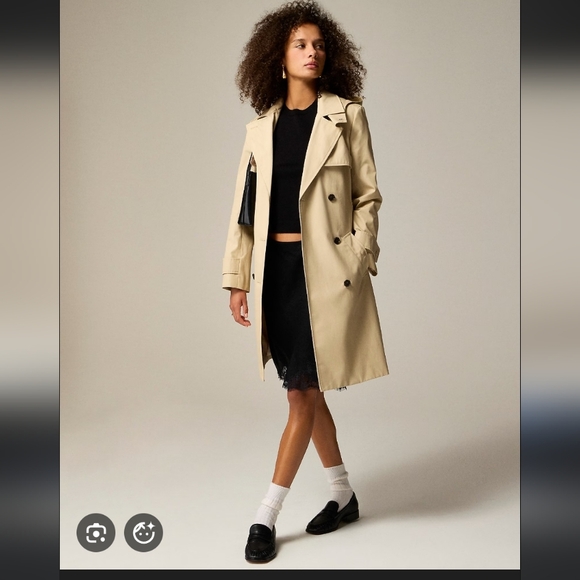 JCREW 2011 Icon Trench Coat Womens 0 6 Khaki Beige Water Repellent H5852 NEW - Picture 1 of 13